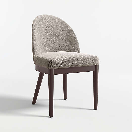 Ana Grey Dining Chair with Brown Wood Legs