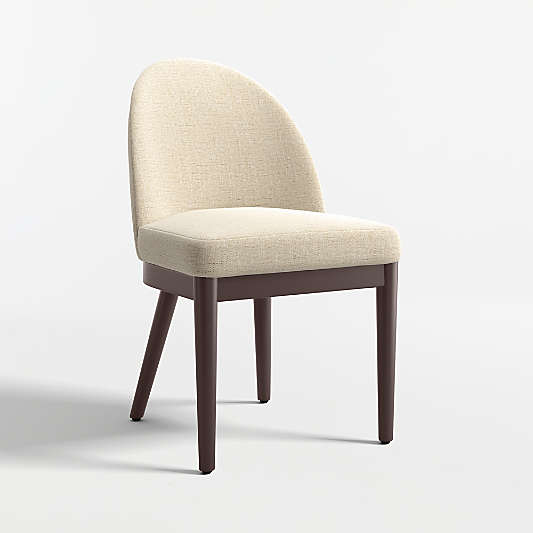 Ana Ivory Dining Chair with Brown Wood Legs