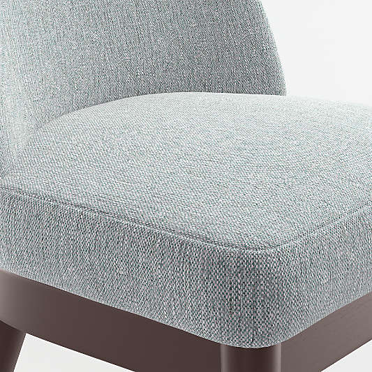 Ana Navy Blue Dining Chair with Brown Wood Legs