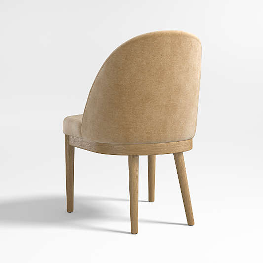 Ana Camel Tan Velvet Dining Chair with Natural Legs