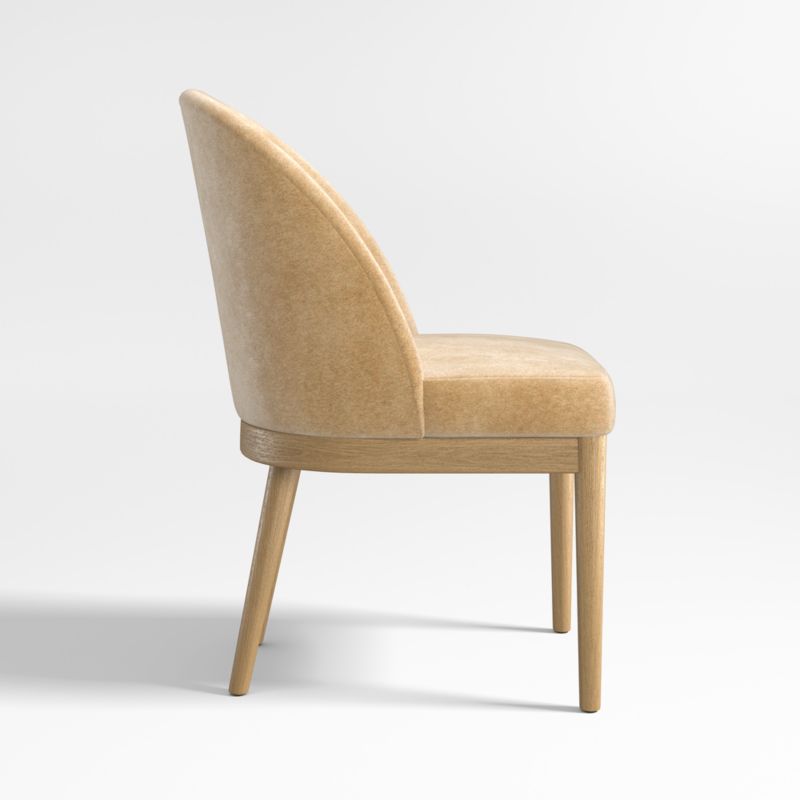 Ana Camel Tan Velvet Dining Chair with Natural Legs