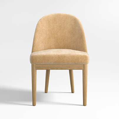 Ana Camel Tan Velvet Dining Chair with Natural Legs