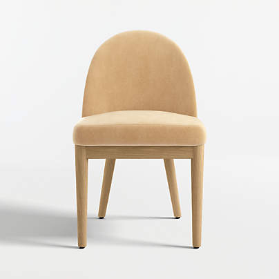 Ana Camel Tan Velvet Dining Chair with Natural Legs