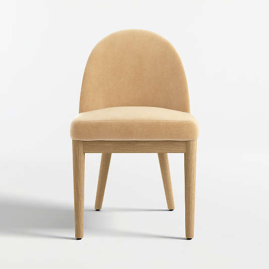 Ana Camel Tan Velvet Dining Chair with Natural Legs