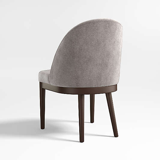 Ana Metal Grey Velvet Dining Chair with Ebony Legs