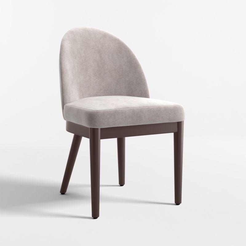 Ana Metal Grey Velvet Dining Chair with Ebony Legs