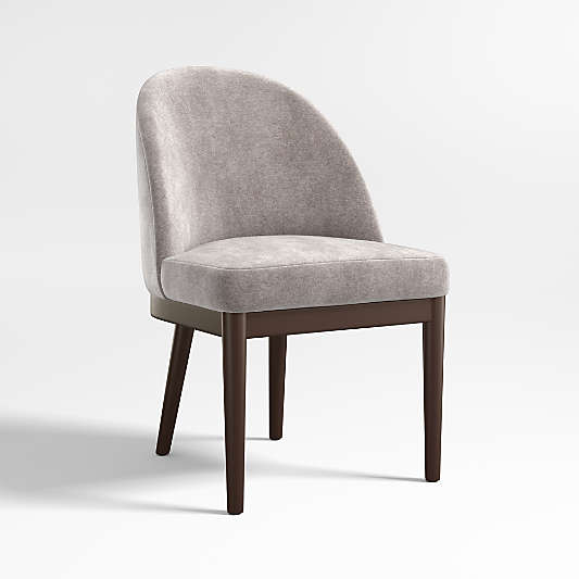 Ana Metal Grey Velvet Dining Chair with Ebony Legs