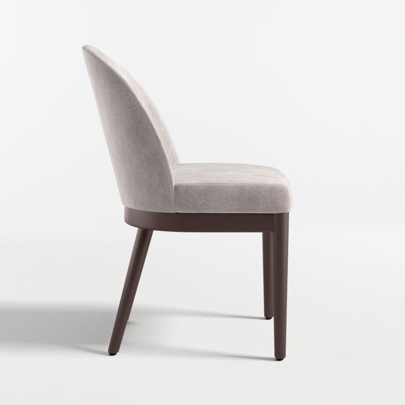 Ana Metal Grey Velvet Dining Chair with Ebony Legs