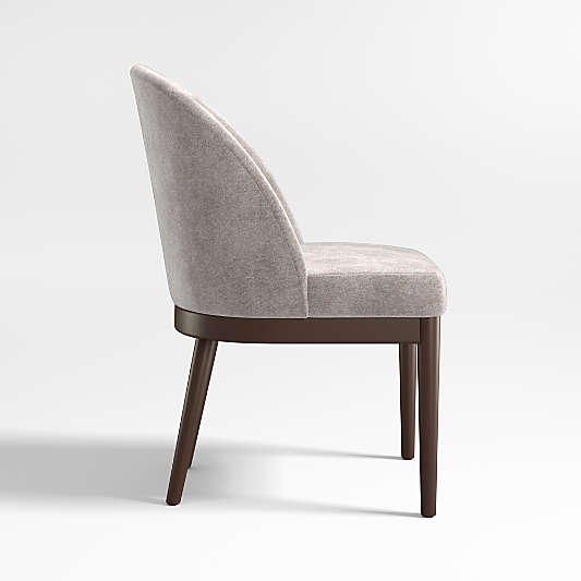 Ana Metal Grey Velvet Dining Chair with Ebony Legs