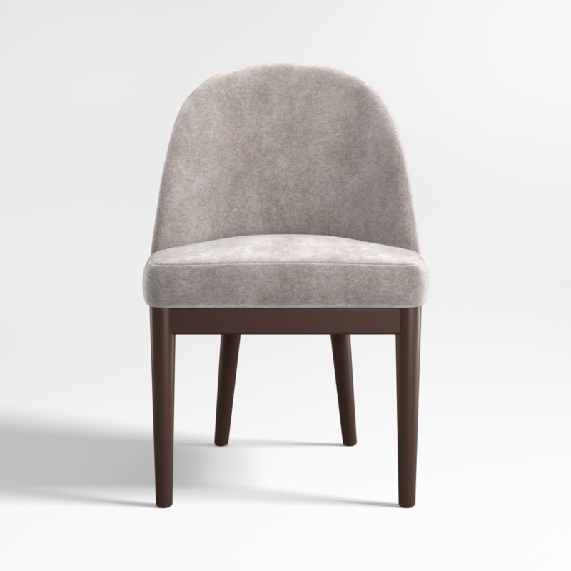 Ana Metal Grey Velvet Dining Chair with Ebony Legs