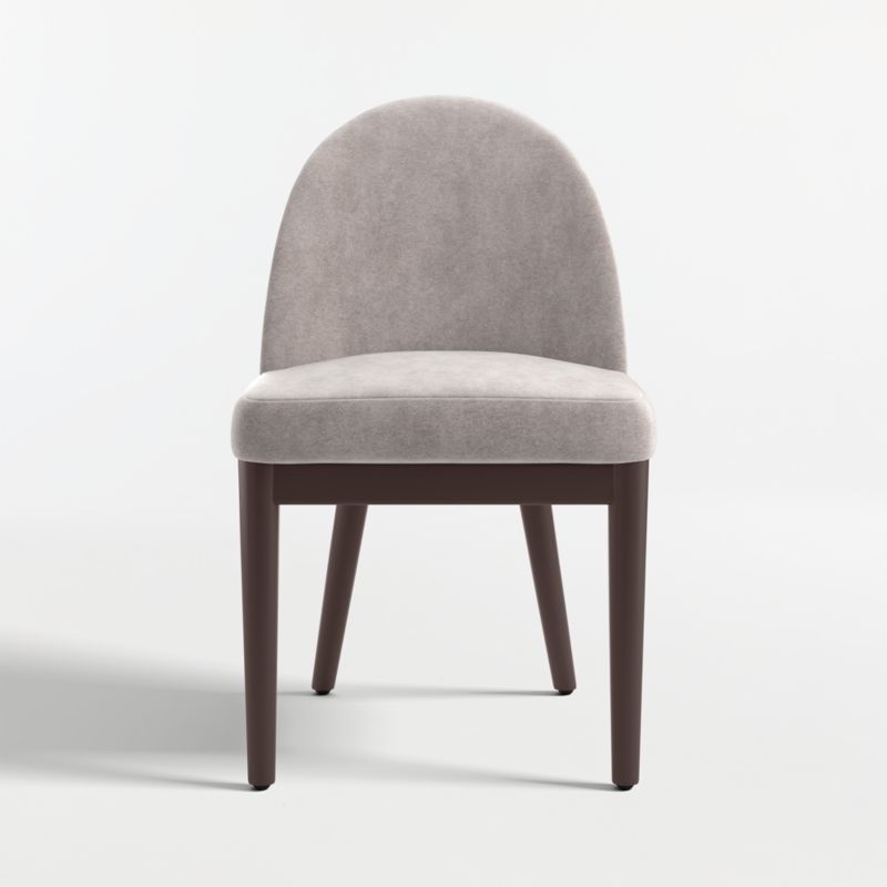 Ana Metal Grey Velvet Dining Chair with Ebony Legs