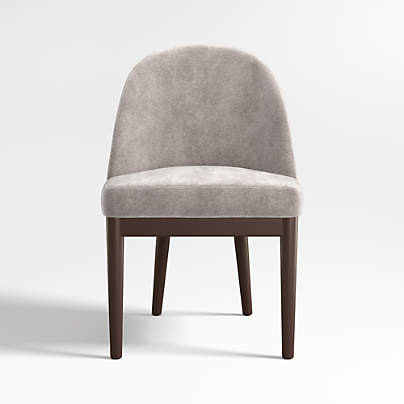 Ana Metal Grey Velvet Dining Chair with Ebony Legs