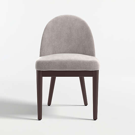 Ana Metal Grey Velvet Dining Chair with Ebony Legs