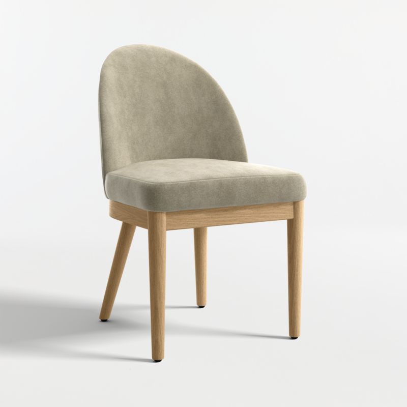 Ana Olive Green Velvet Dining Chair with Natural Legs - image 4 of 8