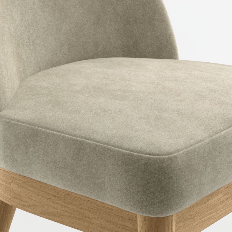 Ana Olive Green Velvet Dining Chair with Natural Legs - image 7 of 8