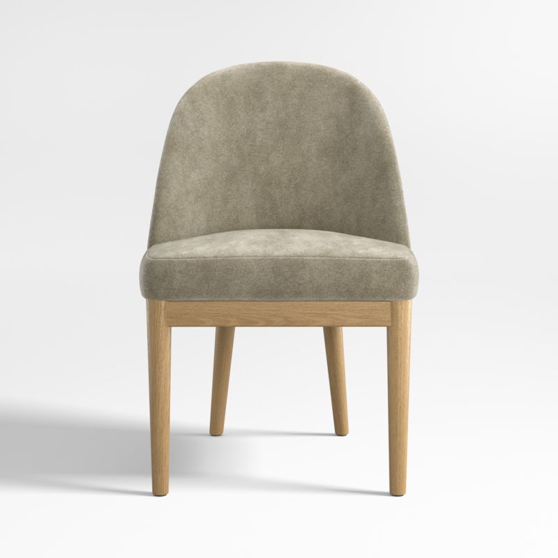 Ana Olive Green Velvet Dining Chair with Natural Legs