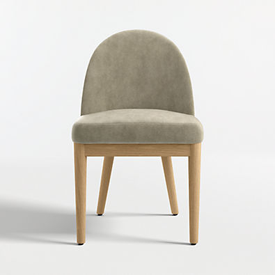 View Ana Olive Green Velvet Dining Chair with Natural Legs details