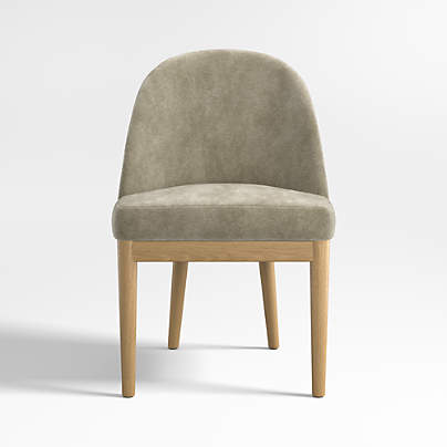 Ana Olive Green Velvet Dining Chair with Natural Legs