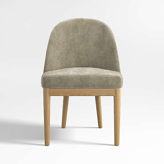 Ana Olive Green Velvet Dining Chair with Natural Legs