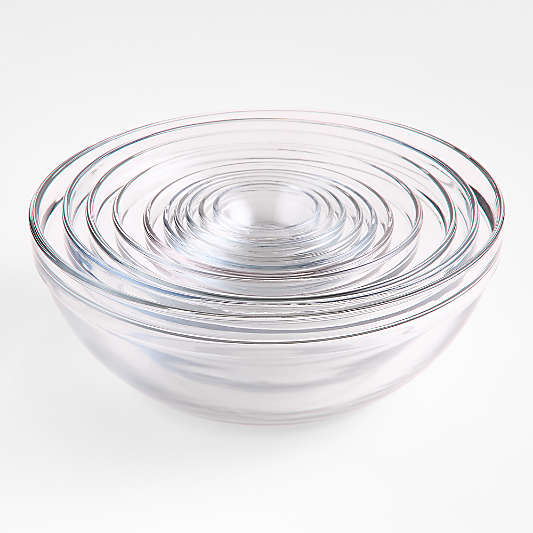 Anchor Hocking Glass Mixing Bowls, Set Of 10