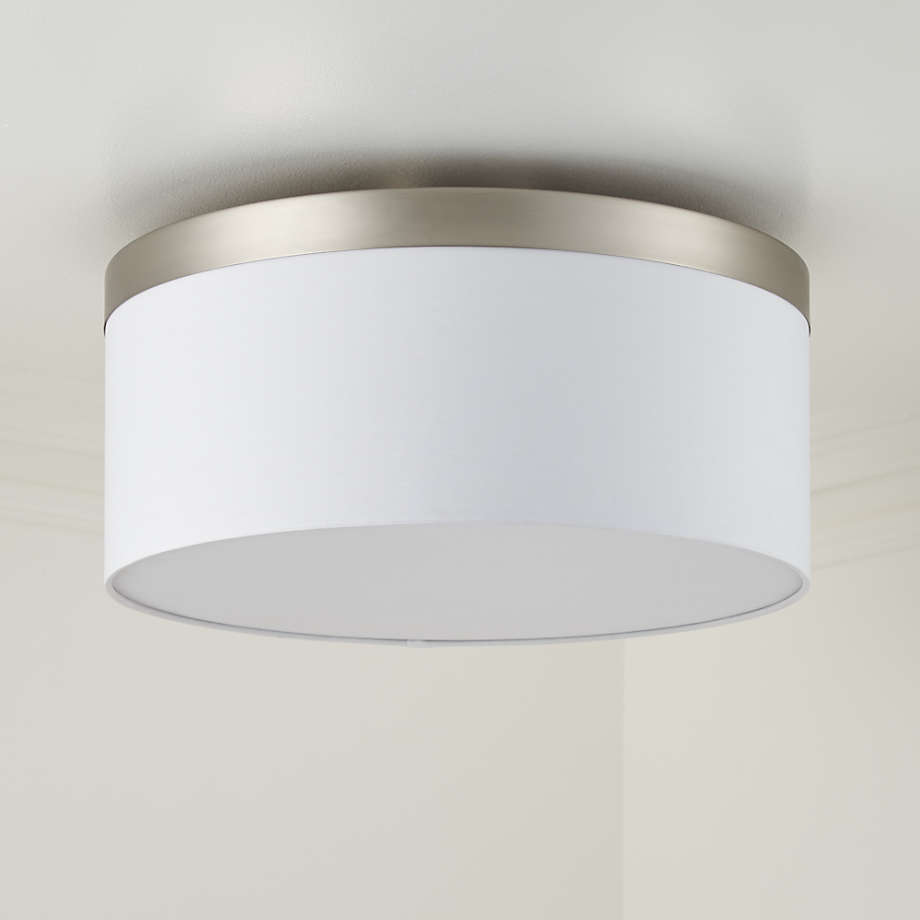 Anders Brushed Nickel Drum Flush Mount Light + Reviews Crate and Barrel
