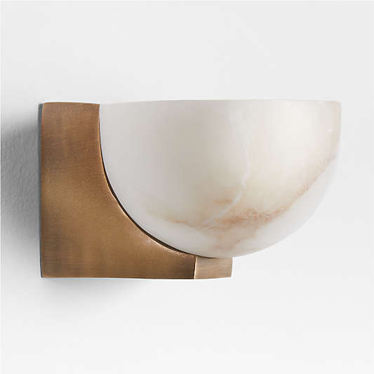 Ando Brass Alabaster Sconce Light