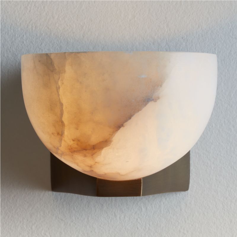 Ando Brass Alabaster Sconce Light - image 0 of 6