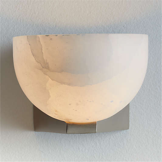 Ando Nickel Alabaster Sconce Light