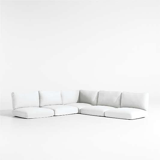 Andorra White Sunbrella ® 3-Piece L-Shaped Outdoor Cushions