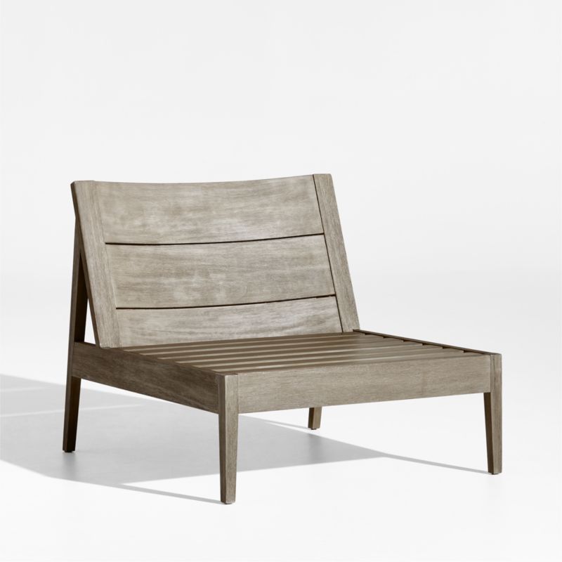 Andorra Weathered Grey Wood Outdoor Armless Chair Frame