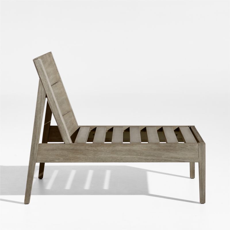 Andorra Weathered Grey Wood Outdoor Armless Chair Frame