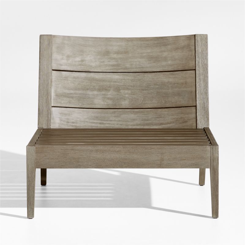 Andorra Weathered Grey Wood Outdoor Armless Chair Frame