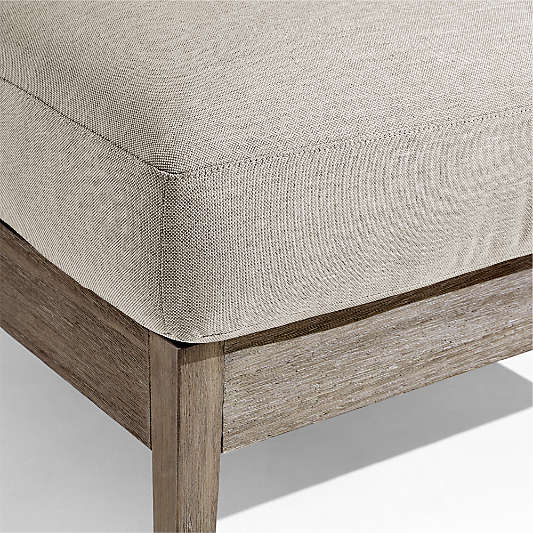 Andorra Weathered Grey Wood Outdoor Armless Chair with Sand Cushions