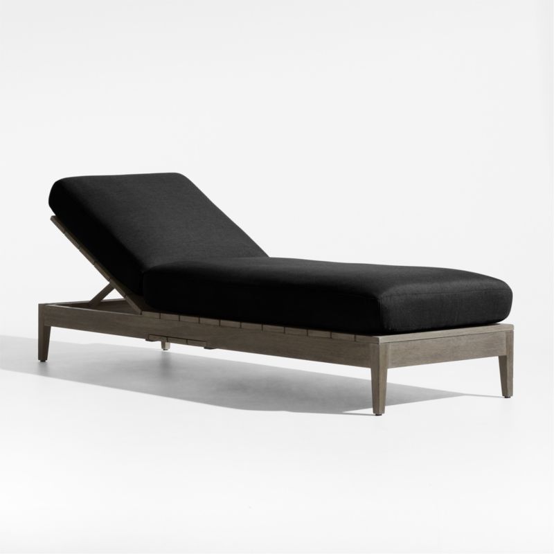 Andorra Black Sunbrella ® Outdoor Chaise Lounge Cushion - image 1 of 3