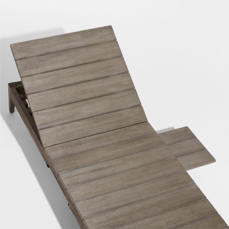 Andorra Weathered Grey Wood Outdoor Chaise Lounge