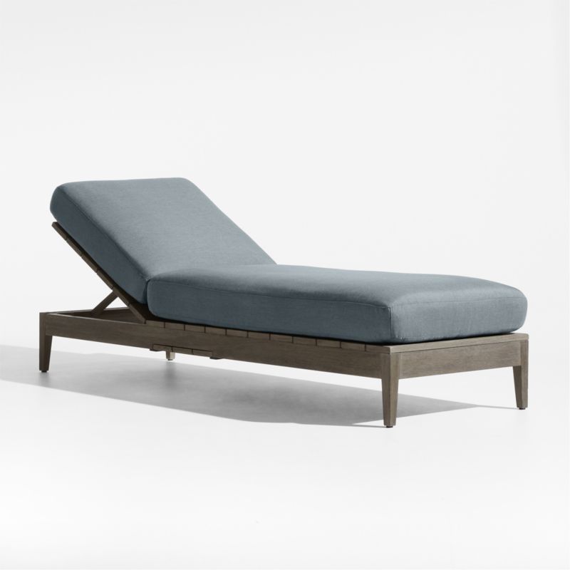 Andorra Haze Blue Sunbrella ® Outdoor Chaise Lounge Cushion