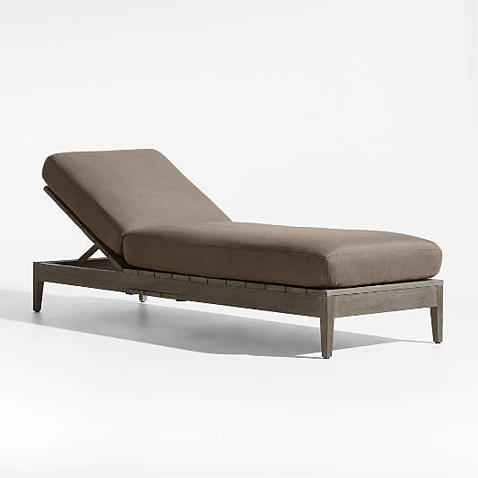 Andorra Weathered Grey Wood Outdoor Chaise Lounge