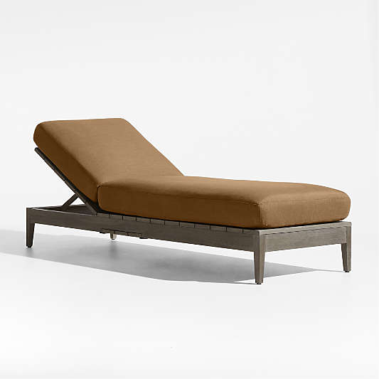 Andorra Weathered Grey Wood Outdoor Chaise Lounge