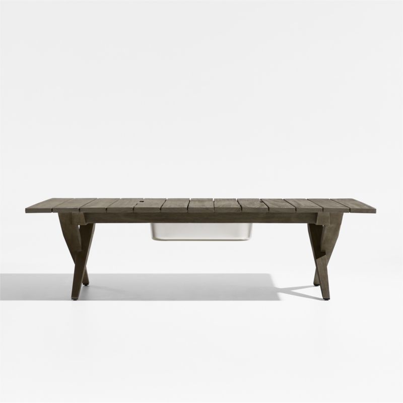 Andorra Weathered Grey Wood Outdoor Chaise Lounge