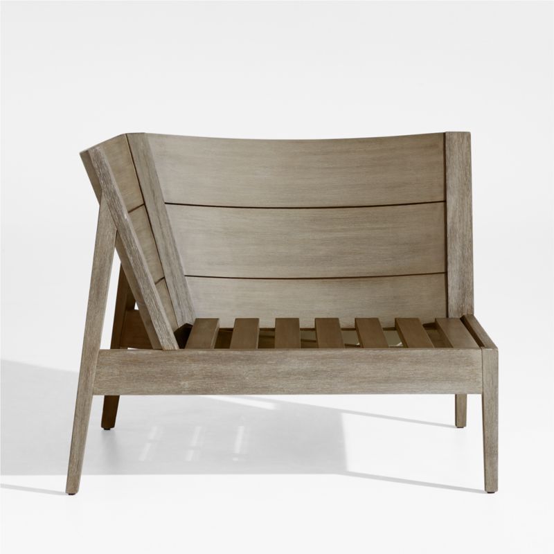Andorra Weathered Grey Wood Outdoor Corner Chair
