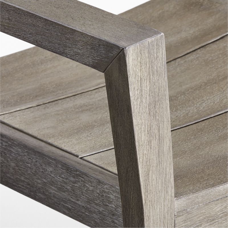 Andorra Weathered Grey Wood Outdoor Dining Arm Chair