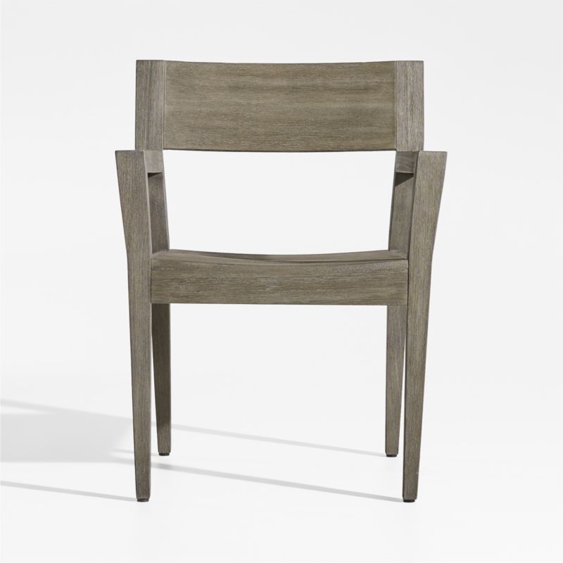 Andorra Weathered Grey Wood Outdoor Dining Arm Chair