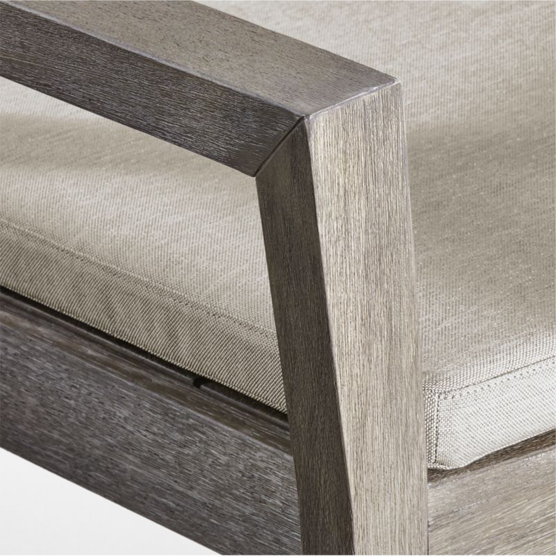 Andorra Weathered Grey Wood Outdoor Dining Chair with Sand Cushion - image 8 of 8