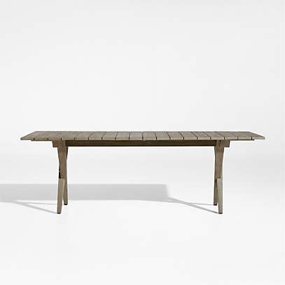 Andorra 91-112 Weathered Grey Wood Outdoor Extendable Dining Table