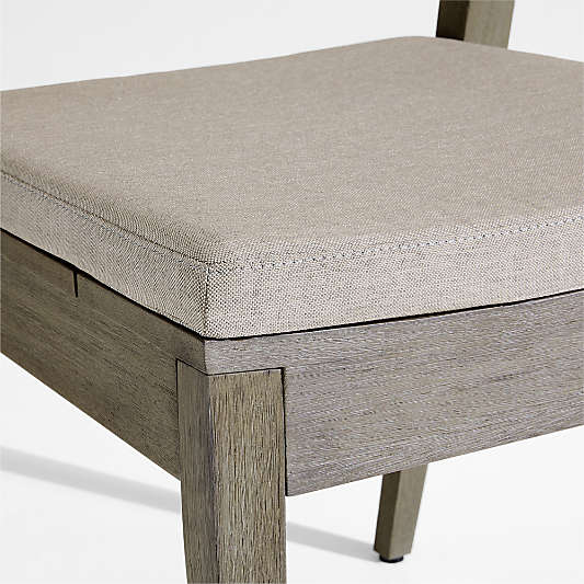 Andorra Weathered Grey Wood Outdoor Extendable Dining Table Set with Stackable Side Chairs