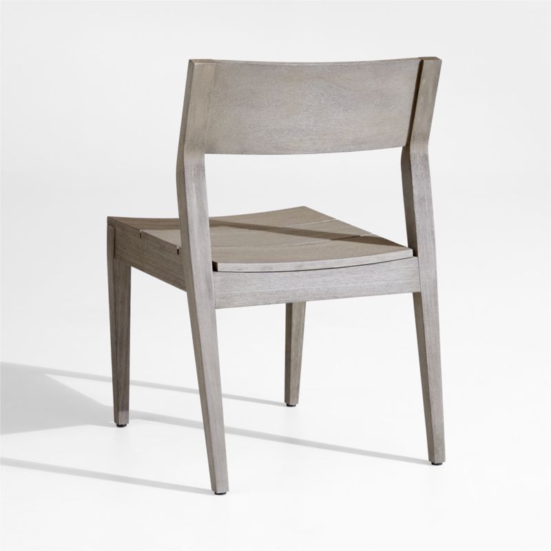 Andorra Weathered Grey Wood Stackable Outdoor Dining Side Chair - image 3 of 5