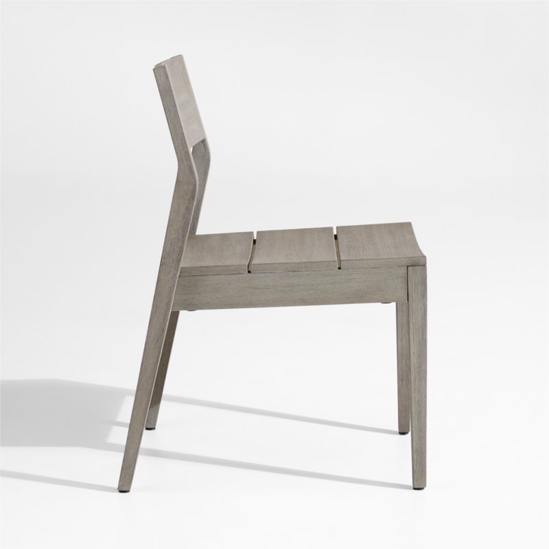 Andorra Weathered Grey Wood Stackable Outdoor Dining Side Chair - image 2 of 5