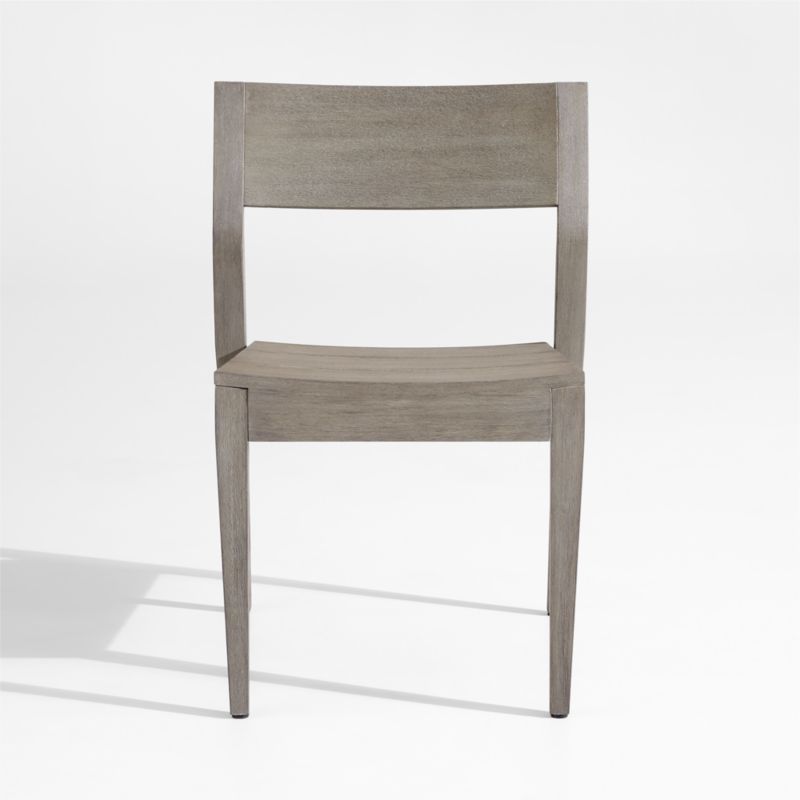 Viewing product image Andorra Weathered Grey Wood Stackable Outdoor Dining Side Chair - image 1 of 5