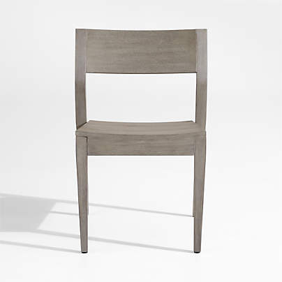 Andorra Weathered Grey Wood Stackable Outdoor Dining Side Chair