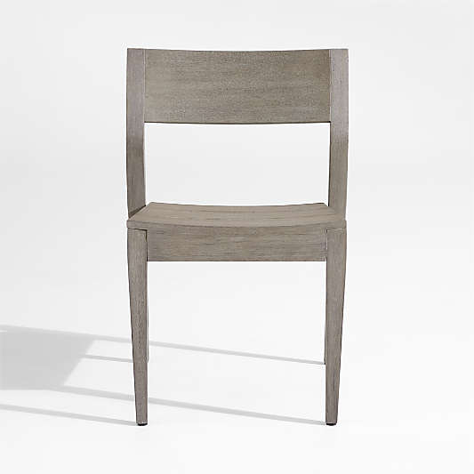 Andorra Weathered Grey Wood Stackable Outdoor Dining Side Chair